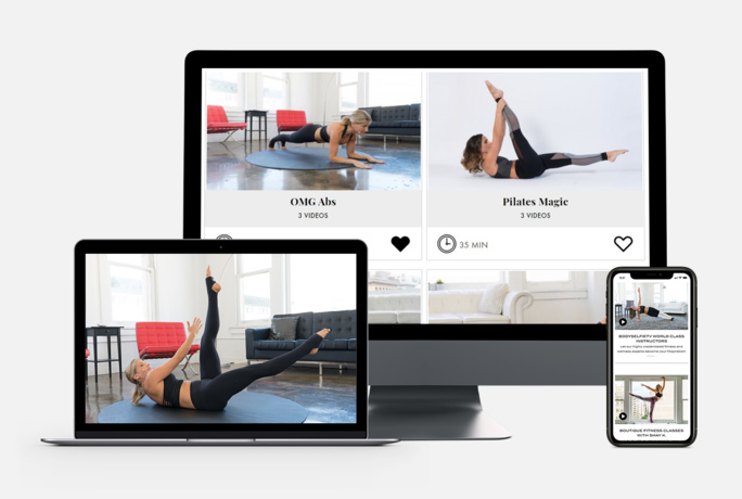 Best Boutique Fitness Classes Online | 14 Day Free Trial devices with website screenshots